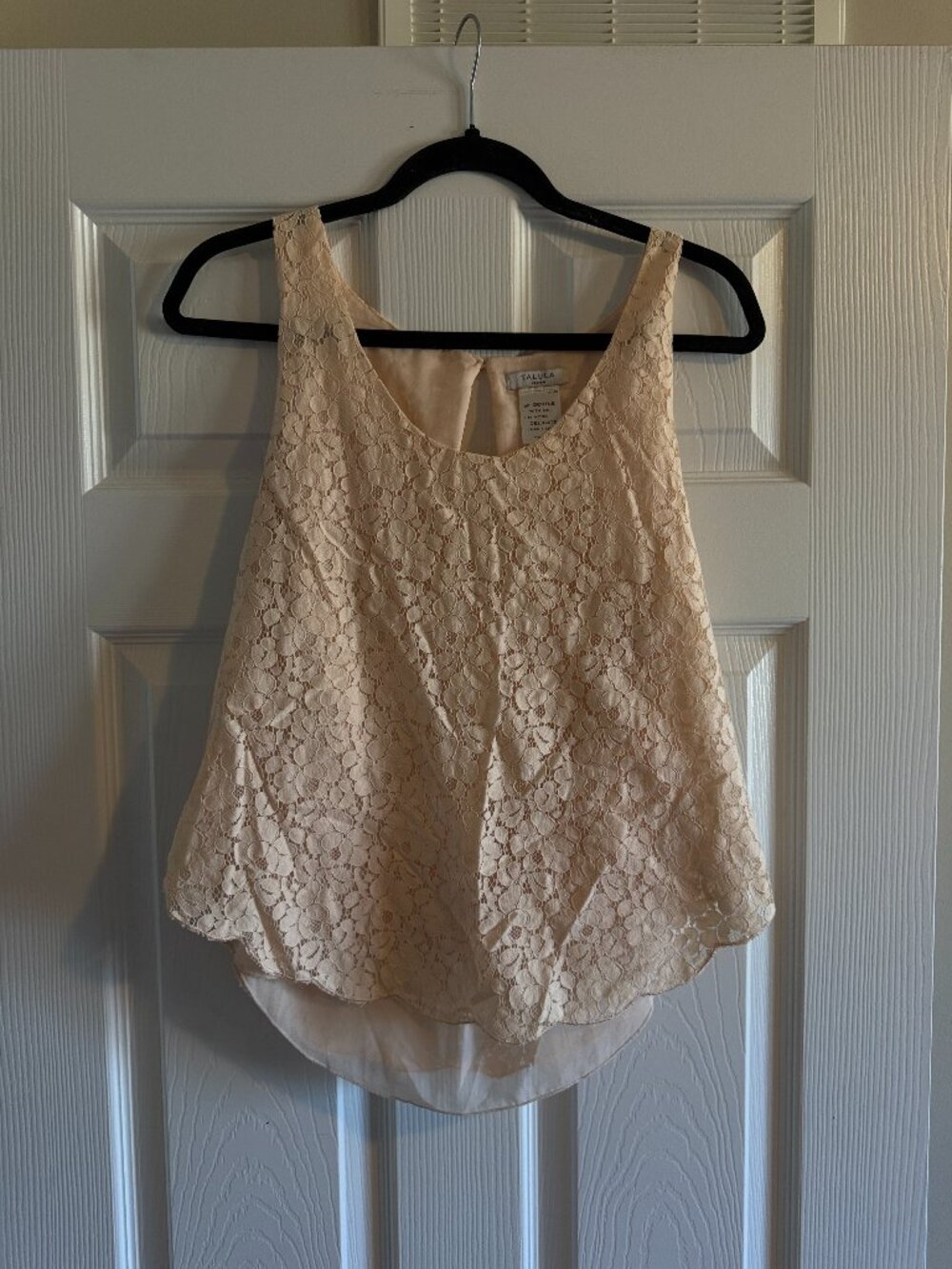 Aritzia Talula Light Pink Lace Swing Tank Top M